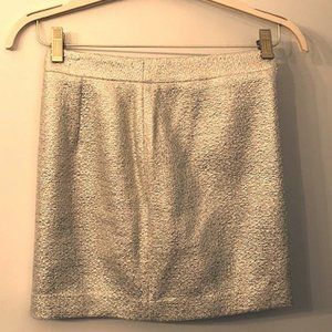 Banana republic gold and white festive skirt